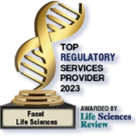 top regulatory services provider 2023 award awarded to facet life sciences by life sciences review.